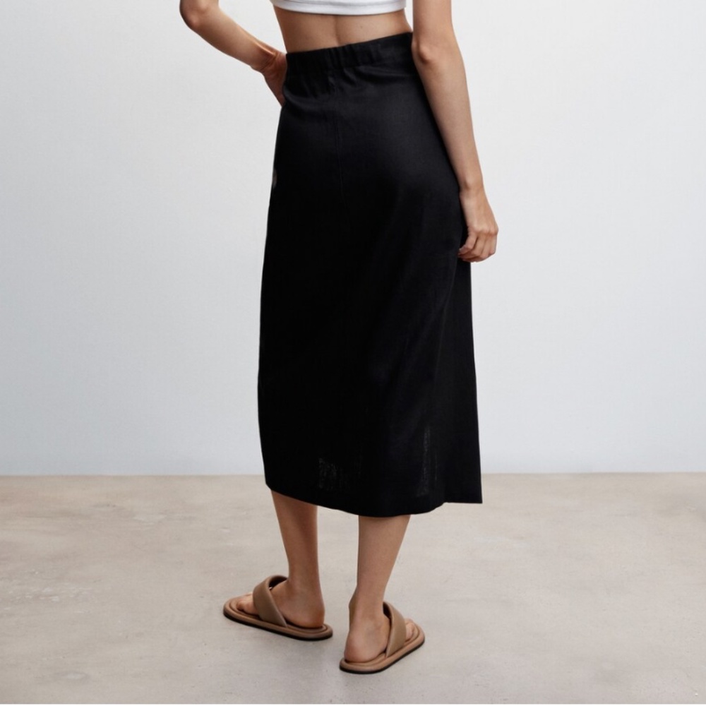 Mango Linen Midi Wrap Skirt - Size M - Picture 2 of 7